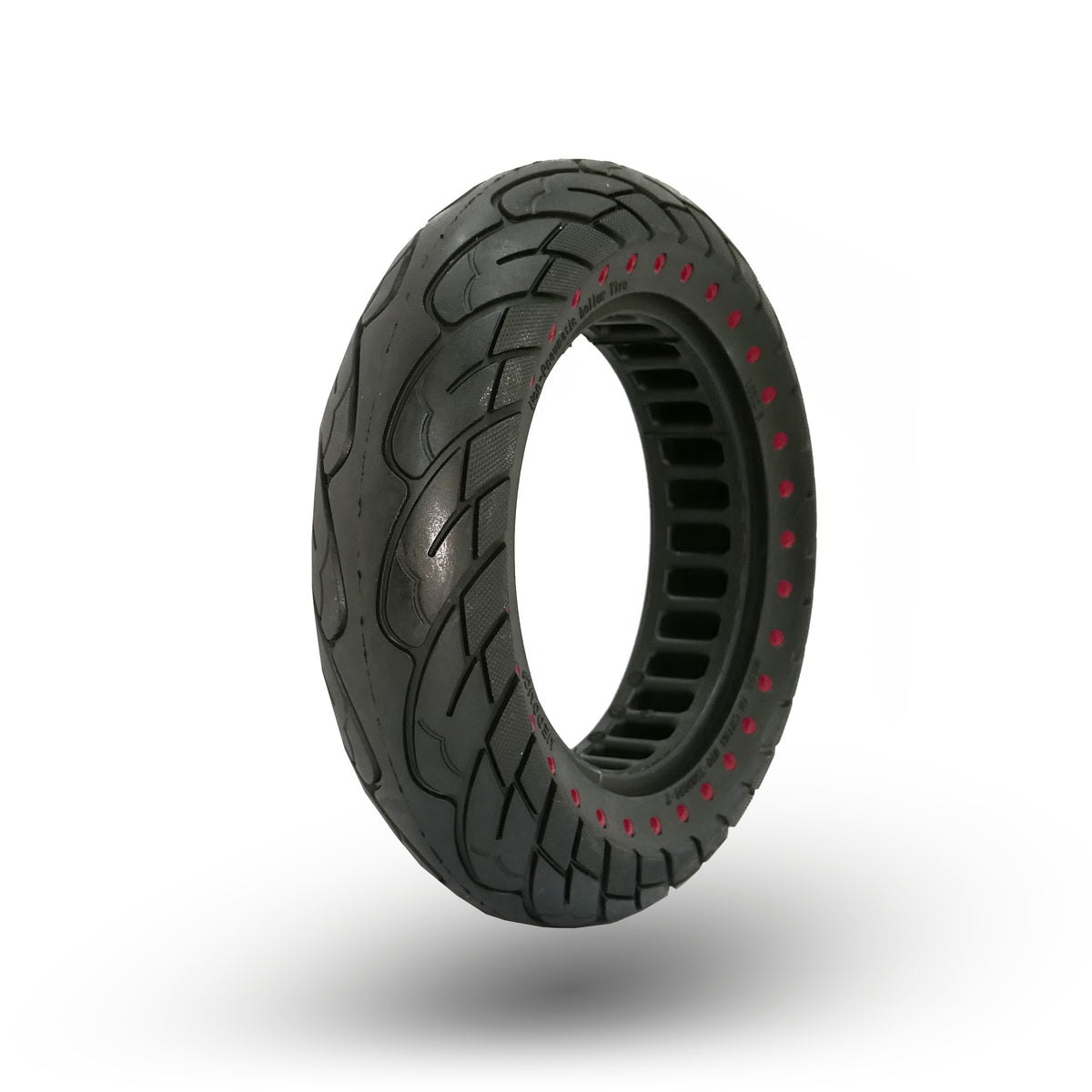 Däck Solitt - 10x2,5-6.1 - Röda prickar