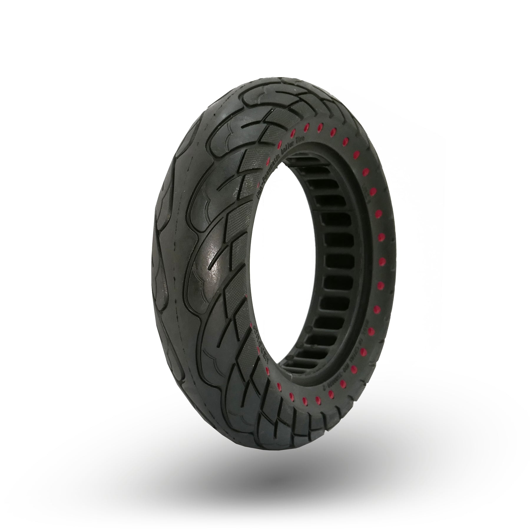 Däck Solitt - 10x2,5-6.1 - Röda prickar