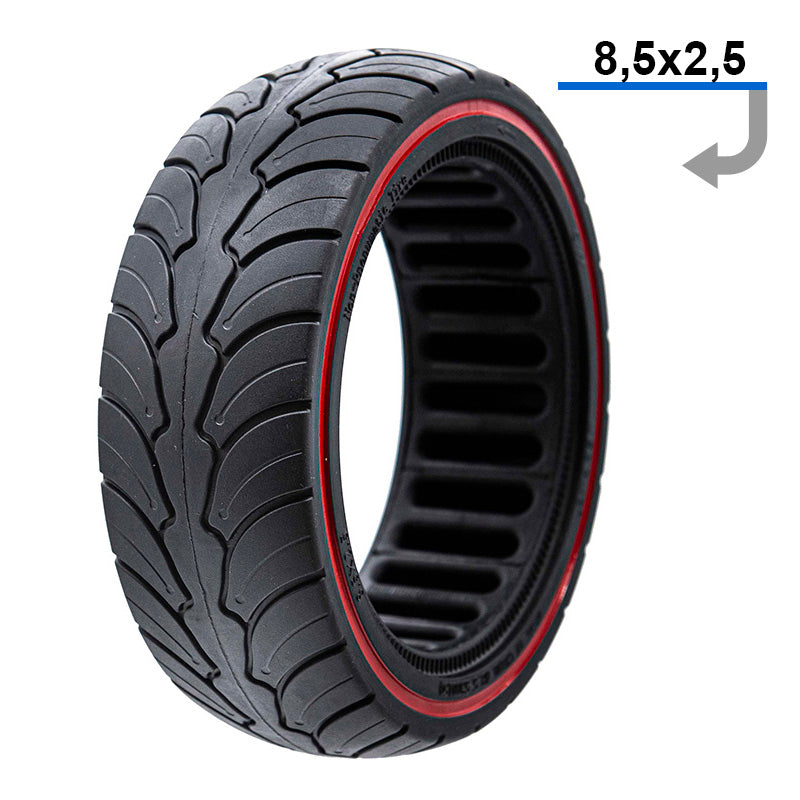 Ultralätt solid hjul 8,5×2,5 till Dualtron Mini och Leger – Röd linje