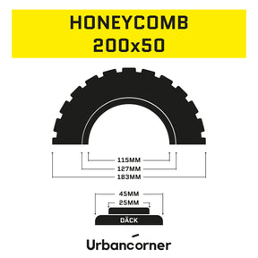 Honeycomb däck 200x50 (8"x2)